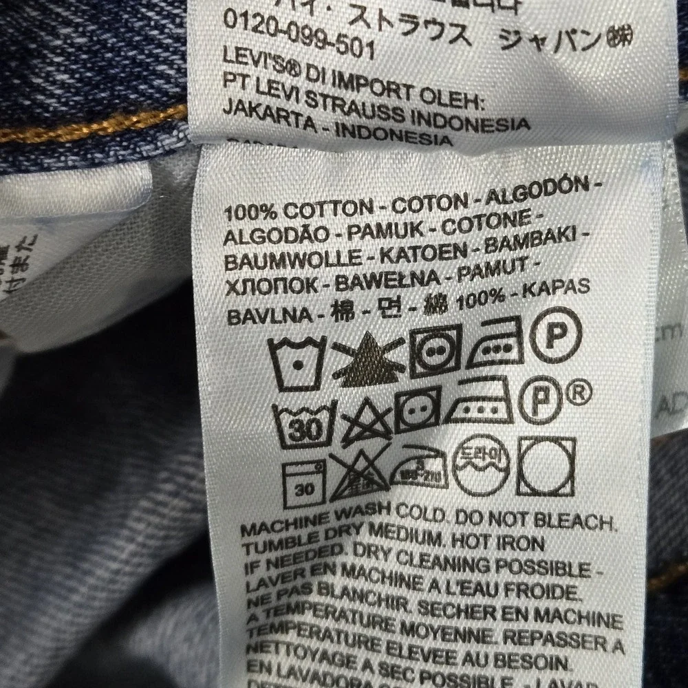 Levi's 501 Men Jeans 36X32‎ Blue Denim Original Fit Straight Leg Button Fly